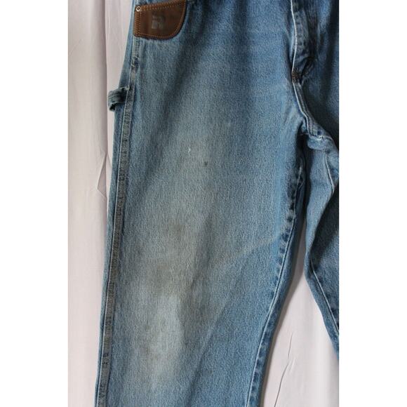 WRANGLER Riggs Workwear Jeans Mens 34x34 Blue Relaxed Fit Med. Fade Denim PHOTOS - Picture 2 of 13